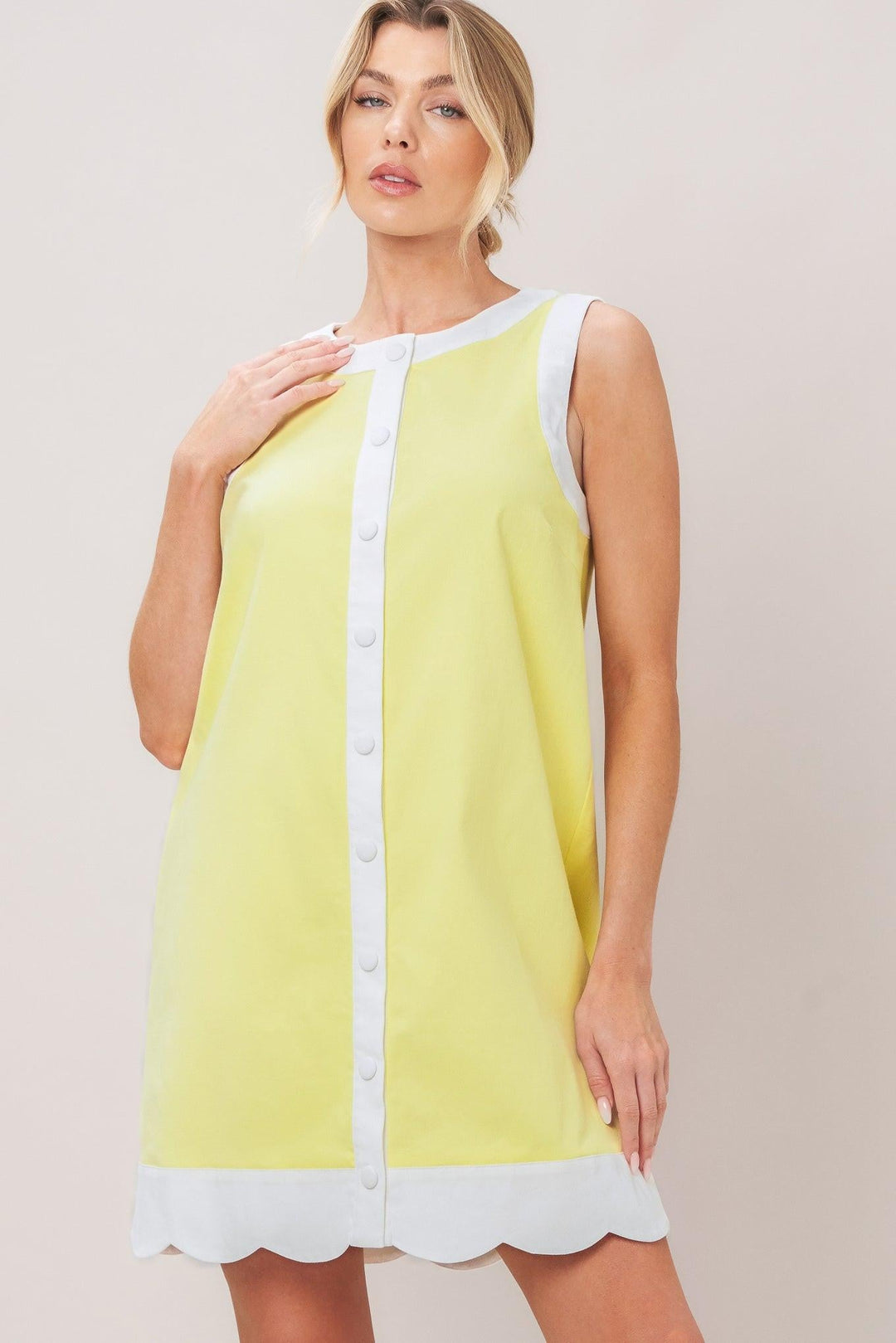 BARBIE SHIFT WOVEN MINI DRESS