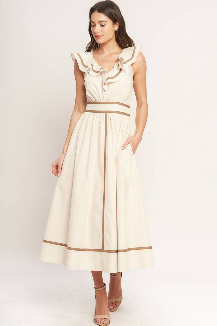 BREEZE CANVAS WOVEN MIDI DRESS