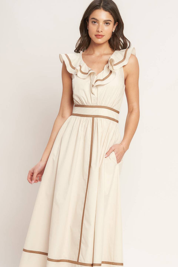 BREEZE CANVAS WOVEN MIDI DRESS