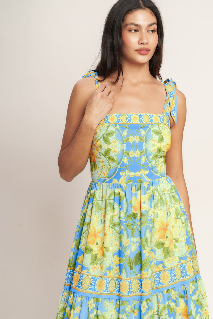 GOLDEN HOUR BLOOM WOVEN MAXI DRESS