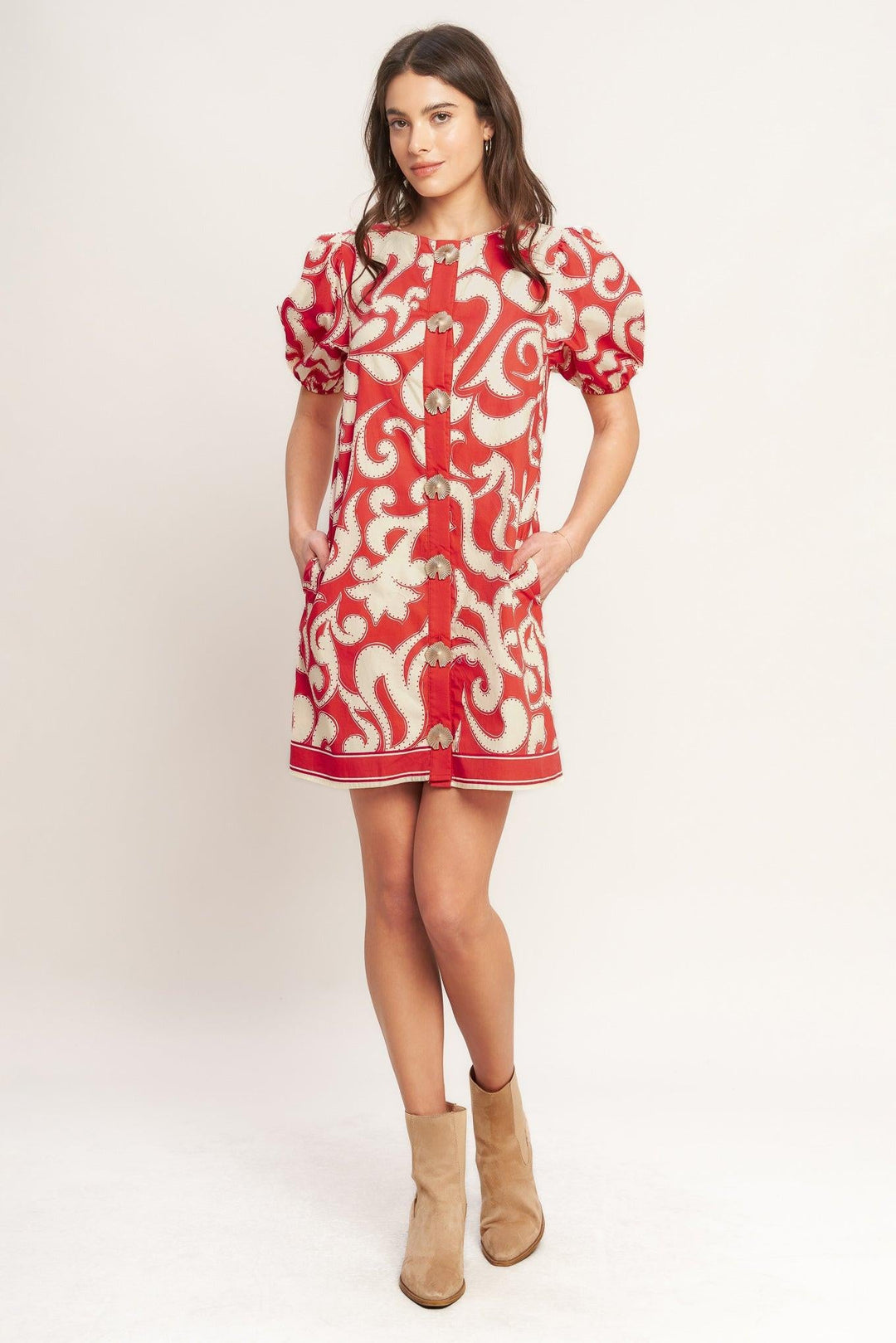 STRAIGHT &amp; STRONG WOVEN MINI DRESS