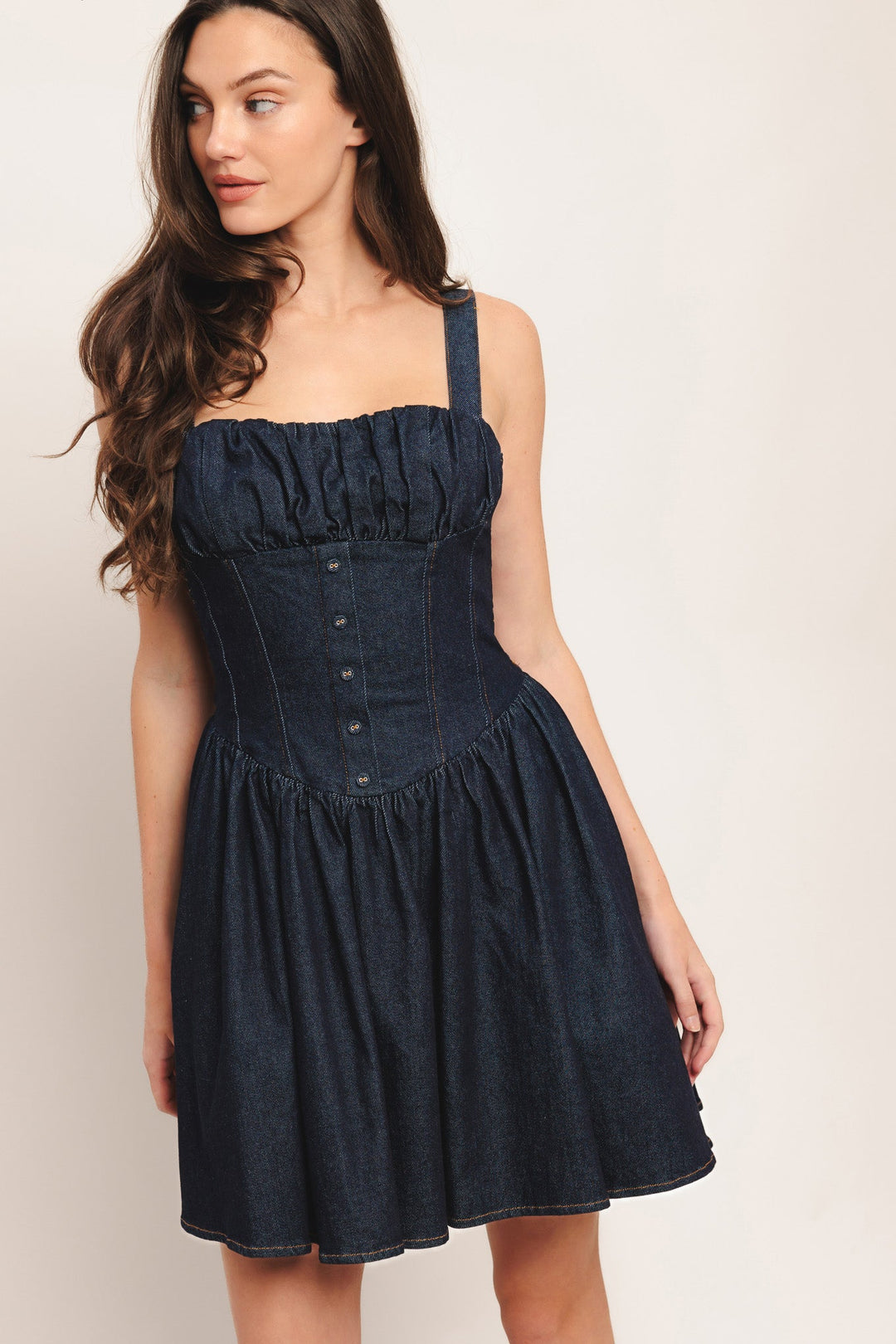 MODERN INDIGO DENIM MINI DRESS