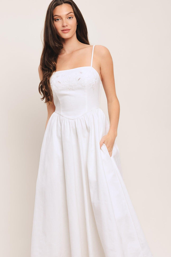 CLOUD PETAL WOVEN MIDI DRESS