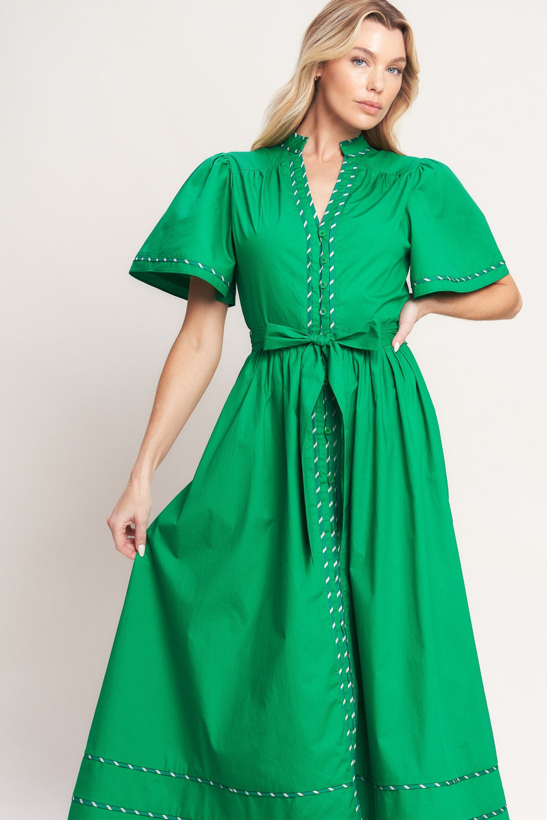 RESORT ESCAPE WOVEN MIDI DRESS
