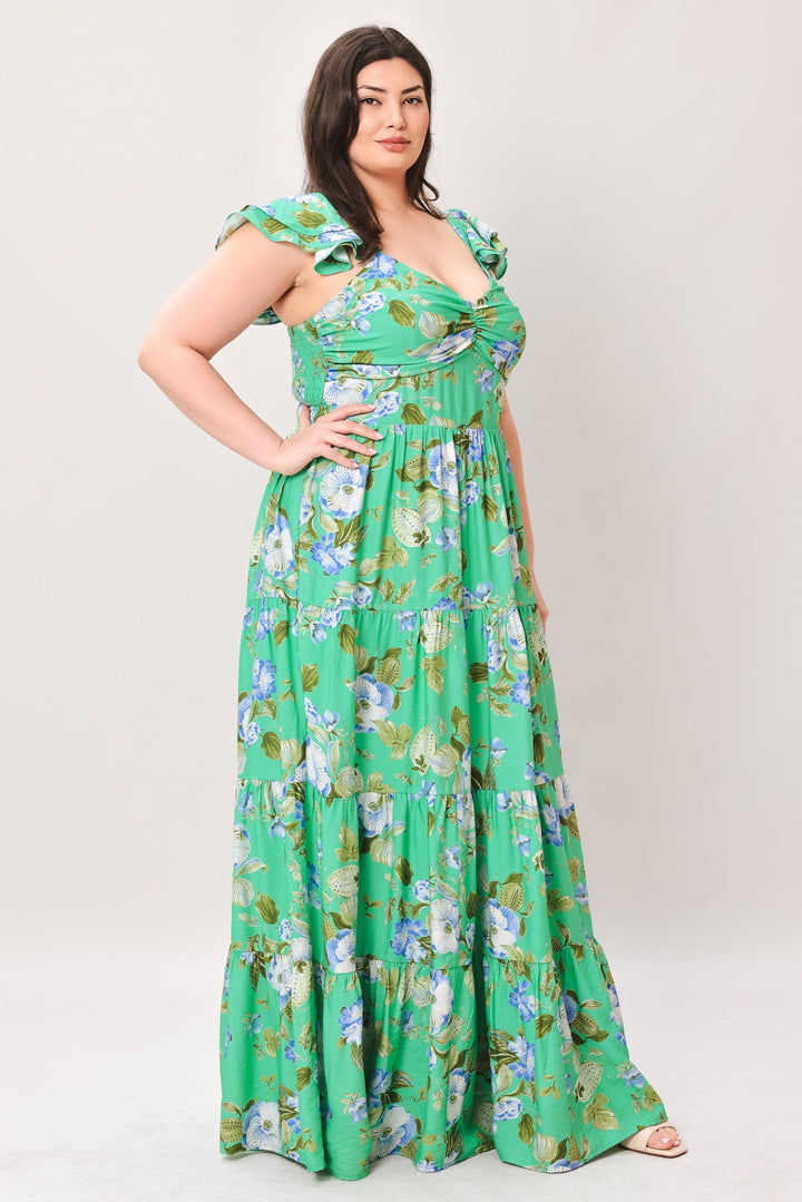 FRESH BLOSSOM WOVEN MAXI DRESS