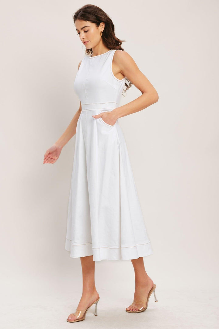 CLOUDLIGHT SUMMER WOVEN MIDI DRESS