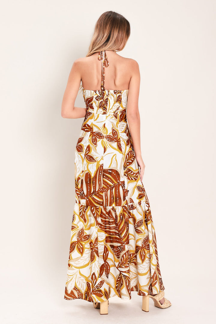 AMBER PALM PARADISE WOVEN MAXI DRESS