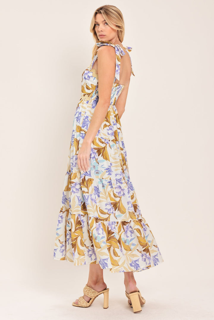 SOFTLY SUNKISSED WOVEN MIDI DRESS