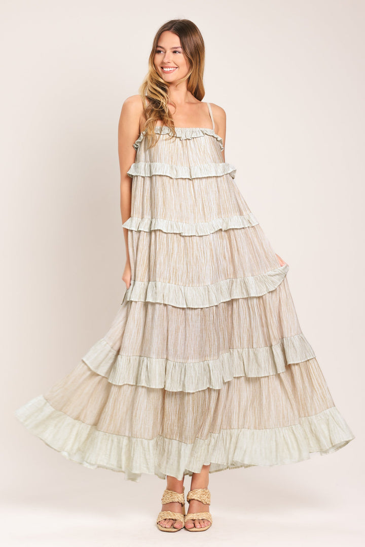 DUNE SERENA WOVEN MIDI DRESS