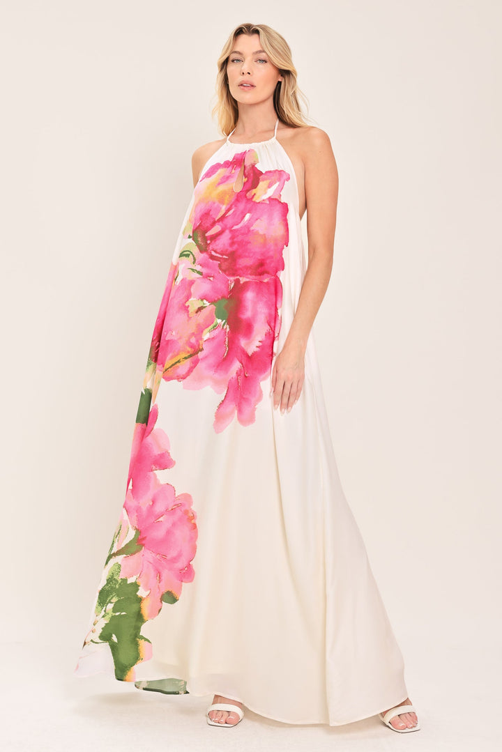 WHISPERING ROSE WOVEN MAXI DRESS
