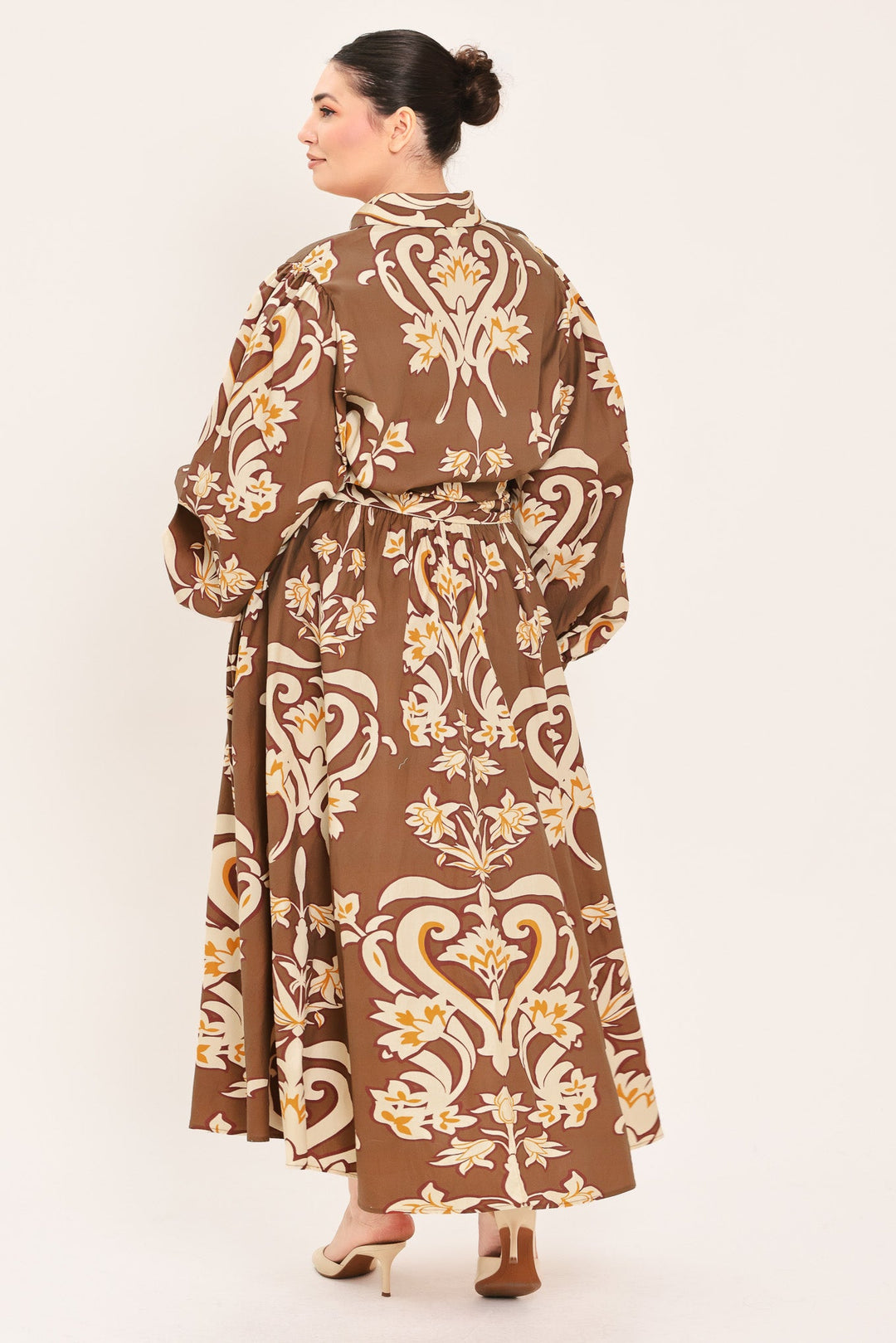 AMBER MEDALLION WOVEN SHIRT MAXI DRESS