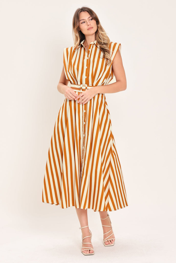 SUNSET MARINA WOVEN MIDI DRESS