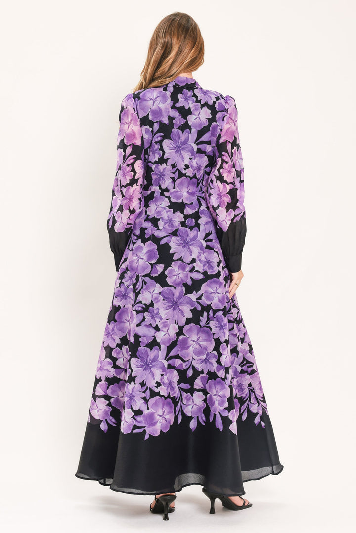 AMETHYST BLOOM SERENADE WOVEN MAXI DRESS