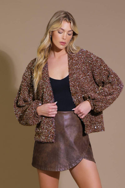 STARLIT PATHWAYS SEQUIN EMBELLISHED CARDIGAN