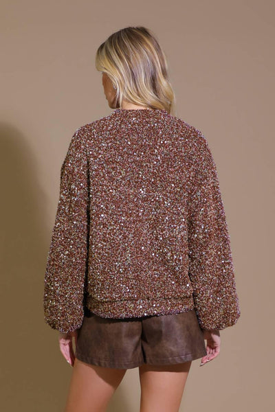 STARLIT PATHWAYS SEQUIN EMBELLISHED CARDIGAN