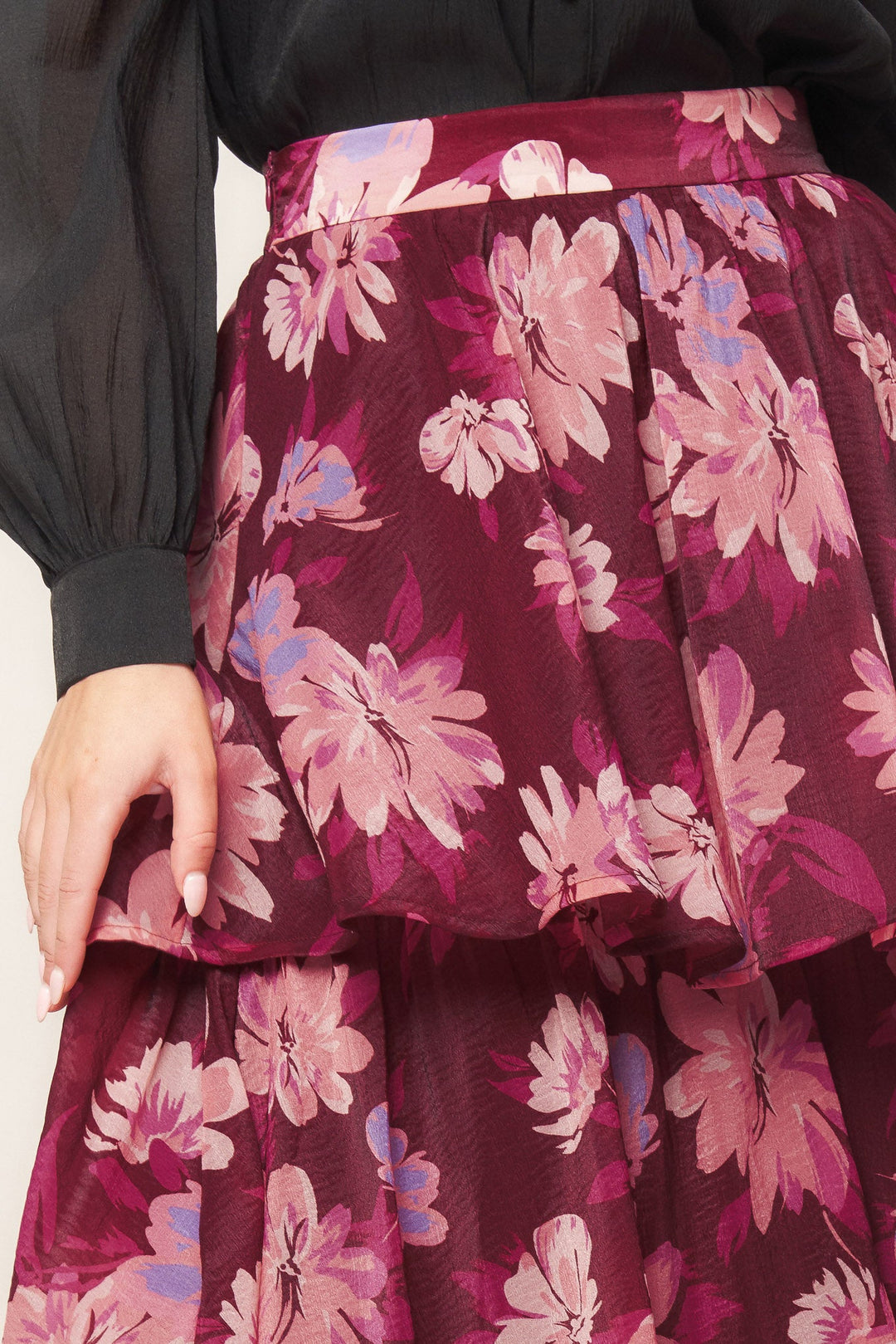 GARDEN ROMANCE WOVEN MAXI SKIRT