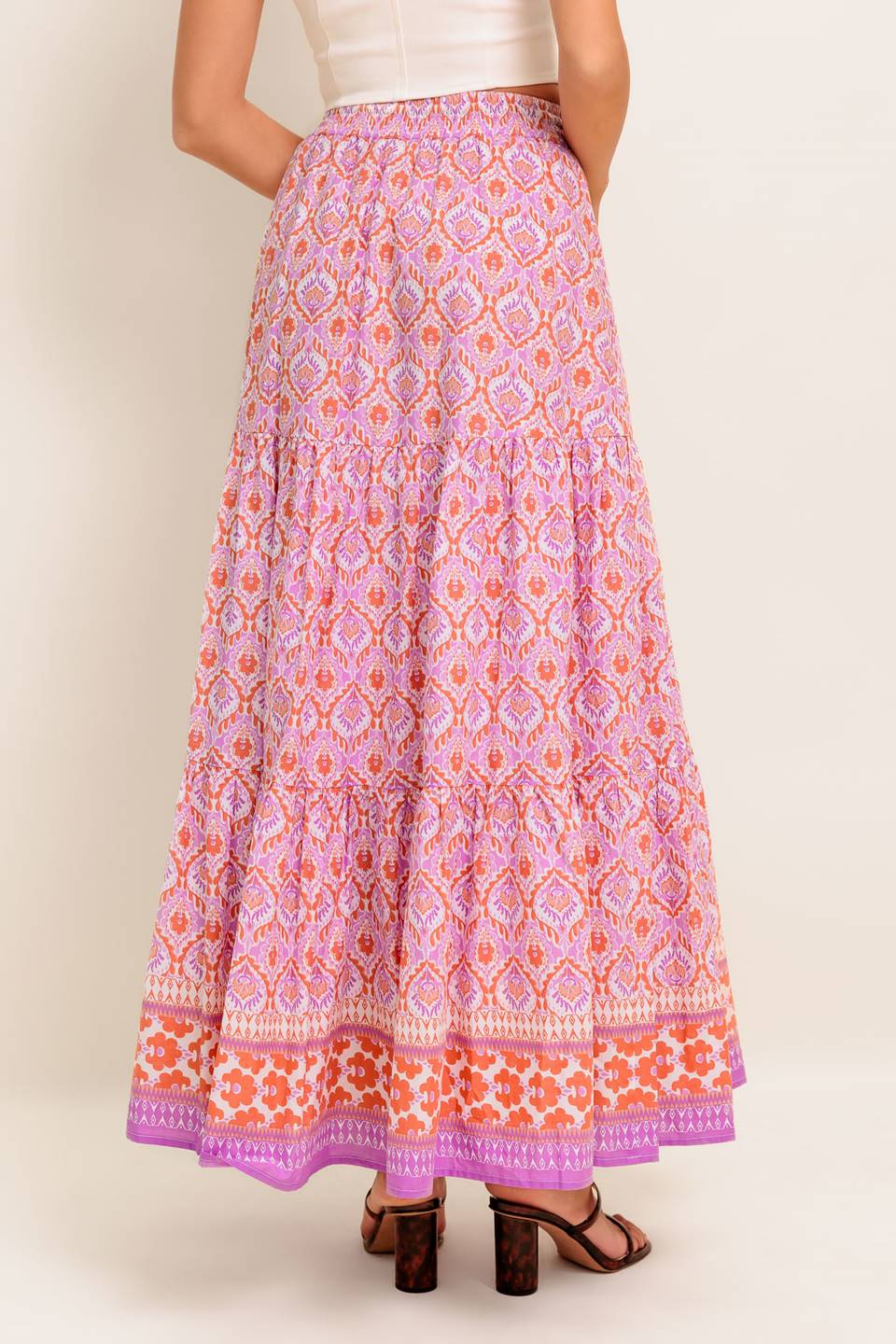 WHISPERING LAVENDER WOVEN MAXI SKIRT
