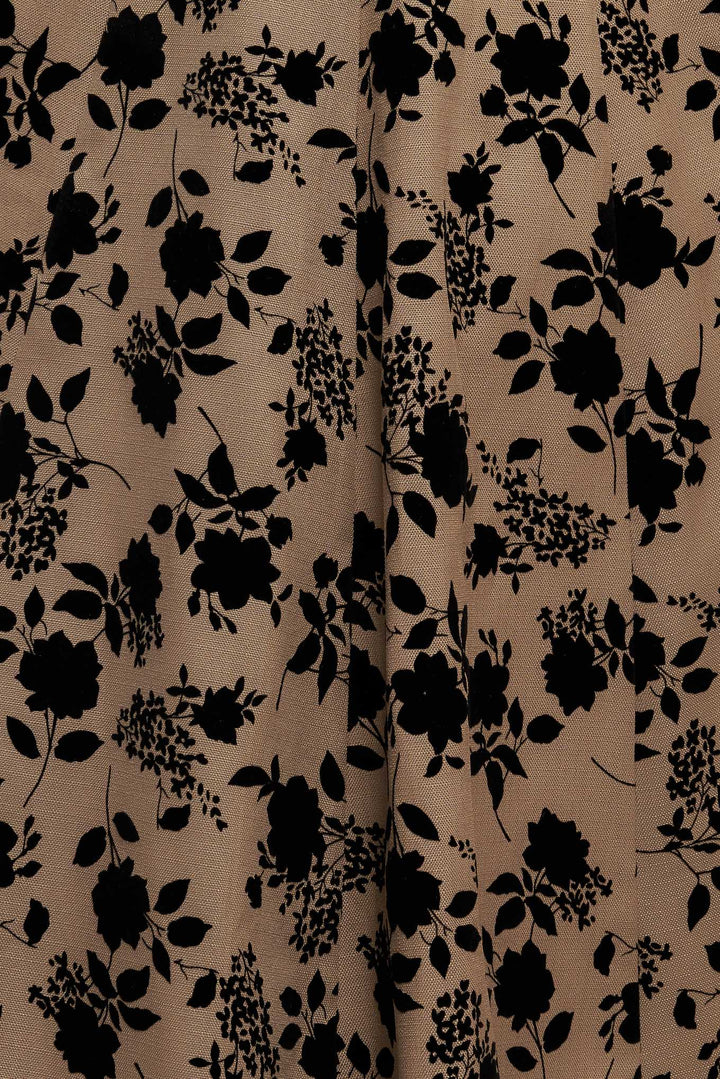 CLASSIC BLOOM LOOK WOVEN FLOCKING CIRCLE SKIRT