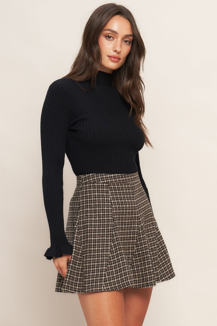 HOUND FLARE TWEED WOVEN SKIRT