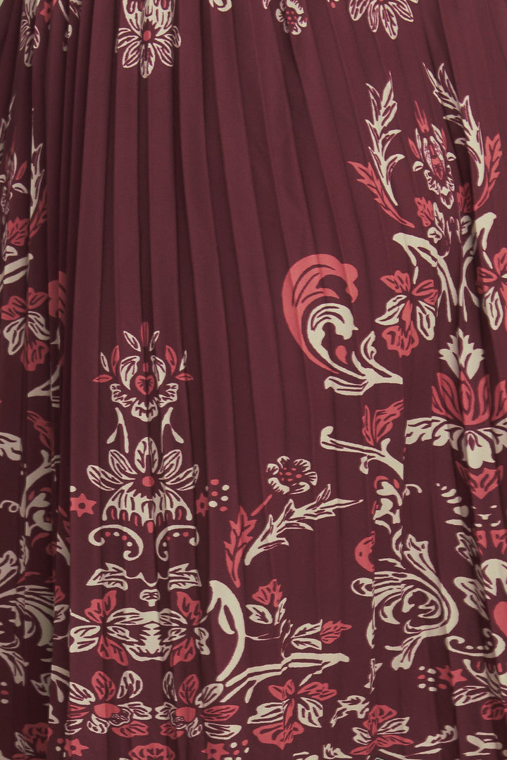 AZTEC CHERRY WOVEN MIDI SKIRT