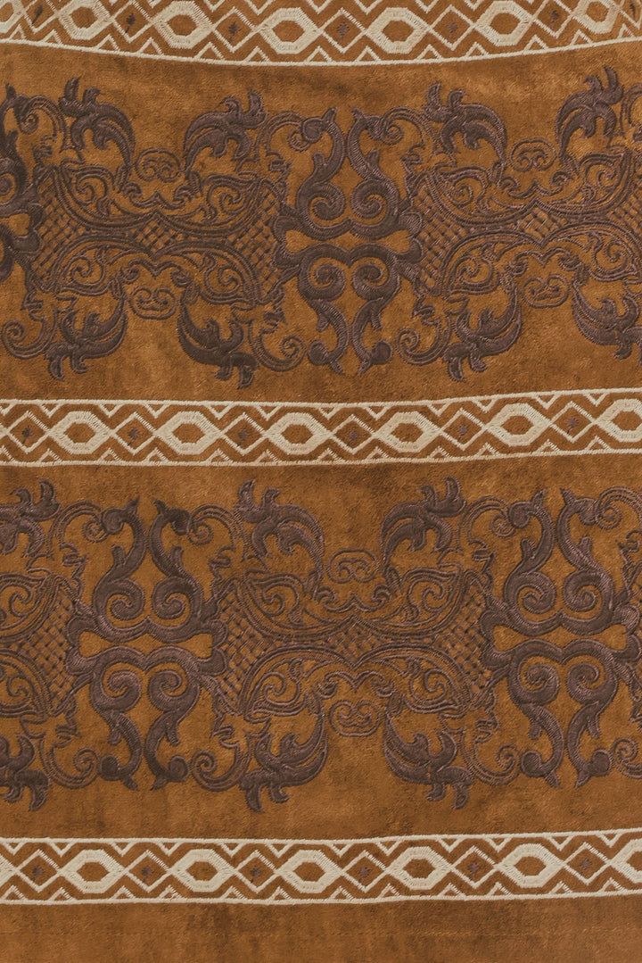 BRONZED TAPESTRY WHIM FAUX SUEDE SKIRT