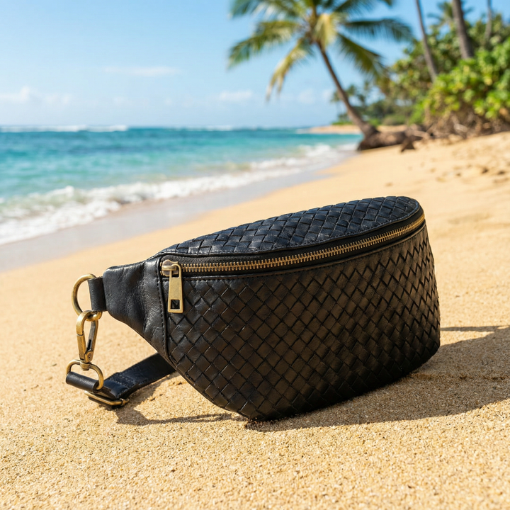 Haleiwa Woven Leather Crossbody Bag