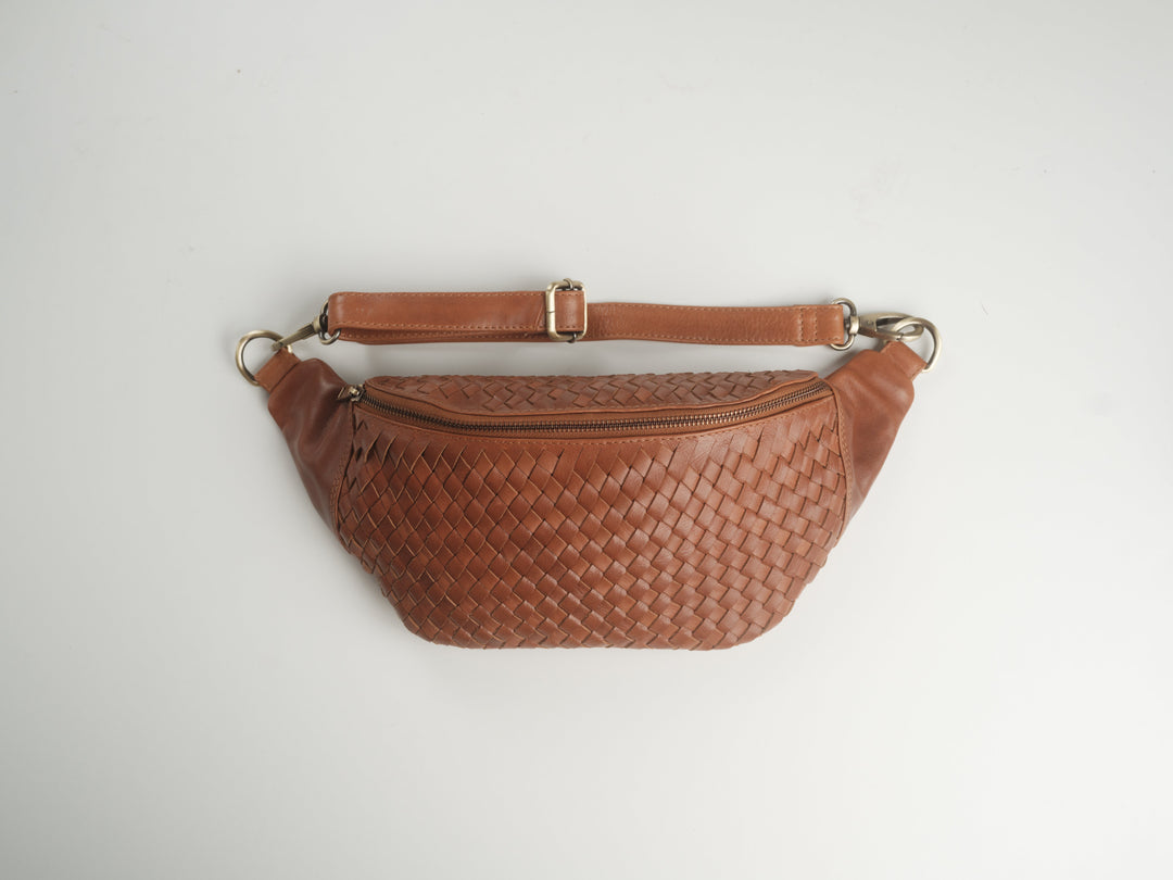 Haleiwa Woven Leather Crossbody Bag