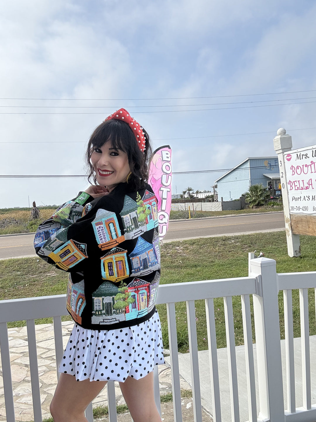 Queen of Sparkles Black Multi Nola Porches Sweatshirt