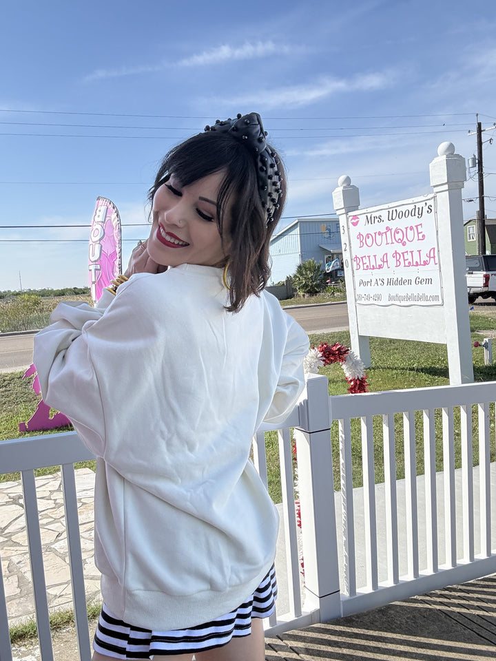 Queen of Sparkles Light Beige 'New York' City Icon Sweatshirt