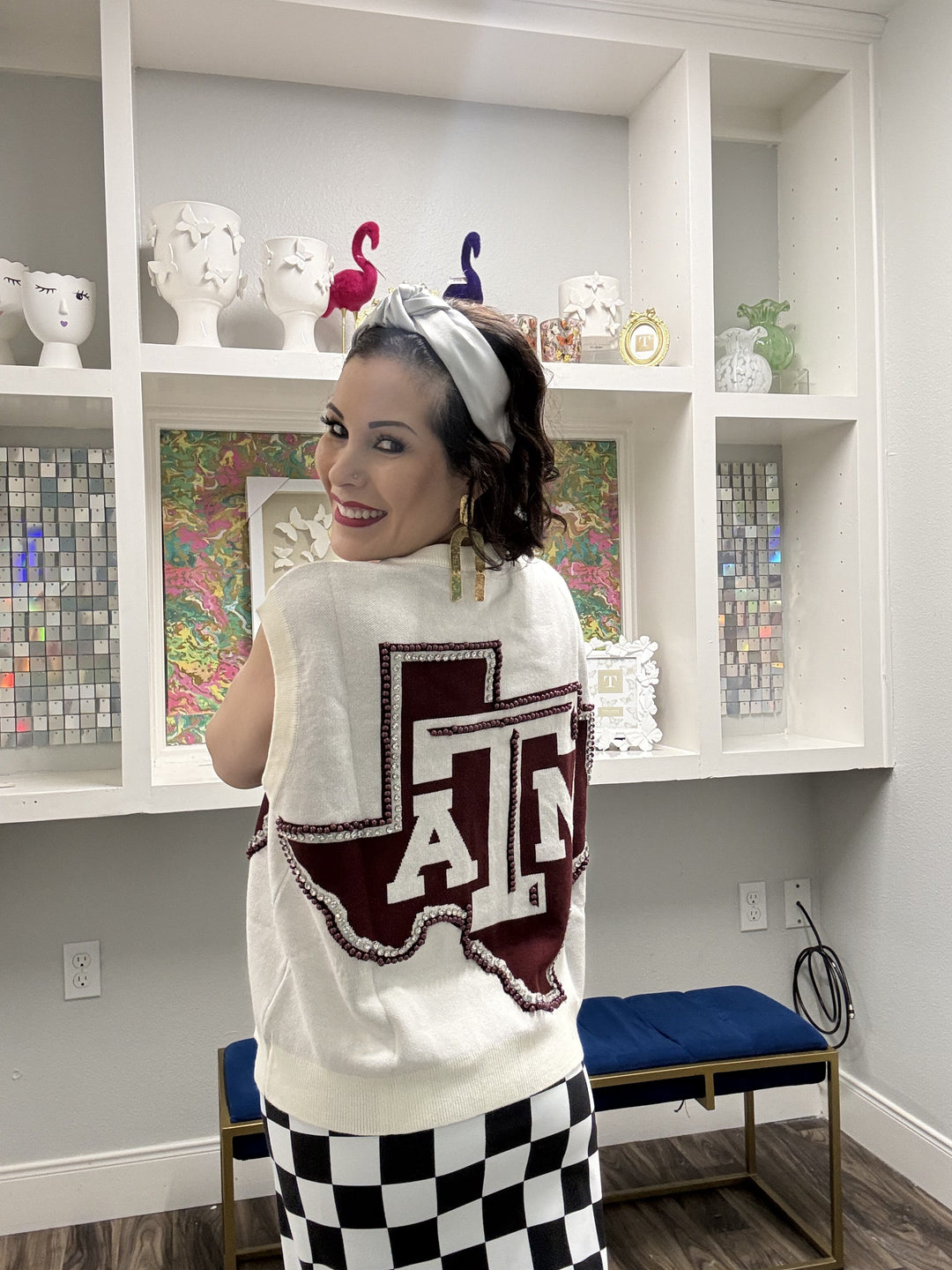 Queen of Sparkles Licensed Texas A&M Oversized Mascot Vest