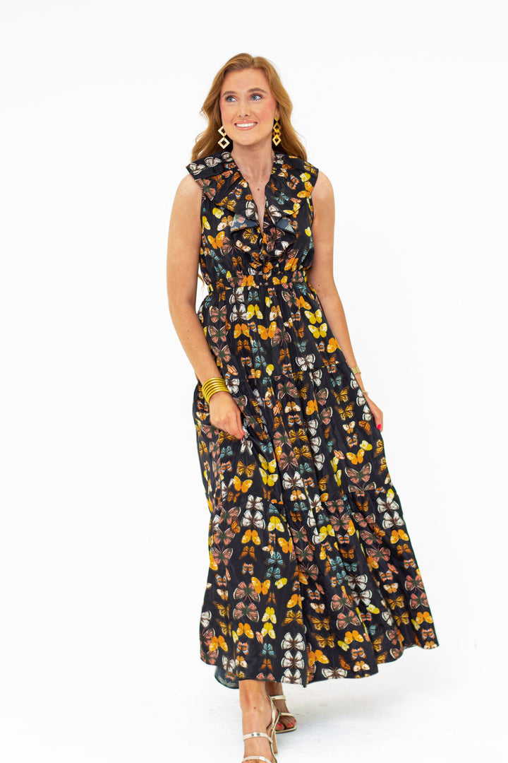 Crawford Ruffle Sleeve Maxi Dress - Mariposa