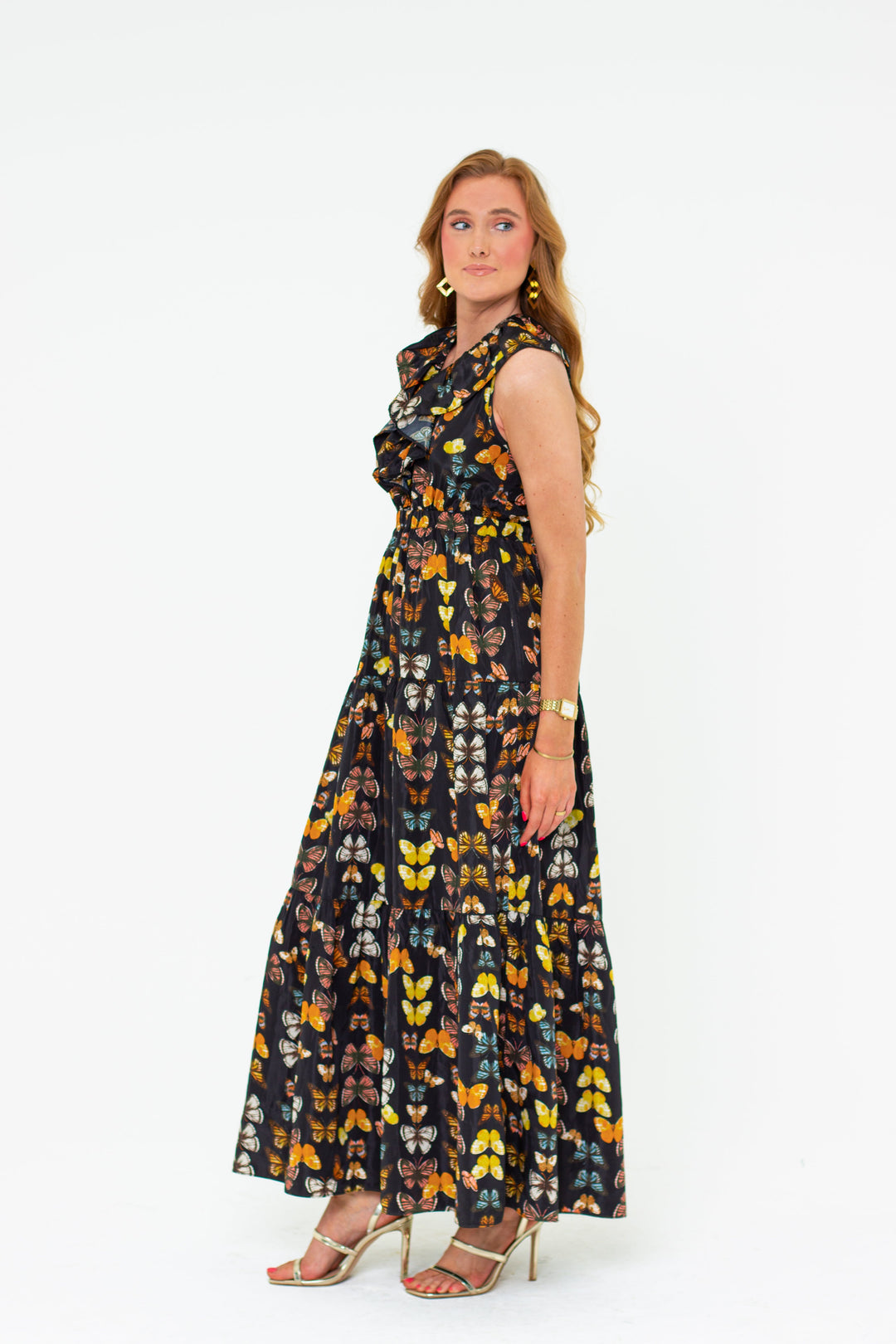 Crawford Ruffle Sleeve Maxi Dress - Mariposa