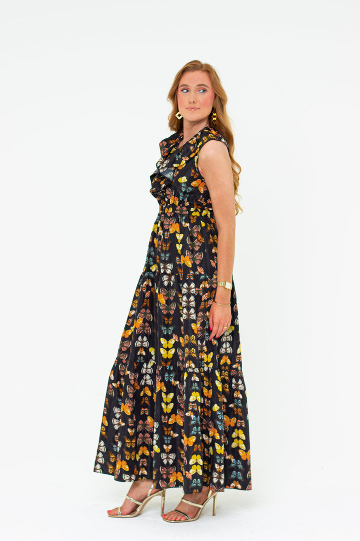 Crawford Ruffle Sleeve Maxi Dress - Mariposa