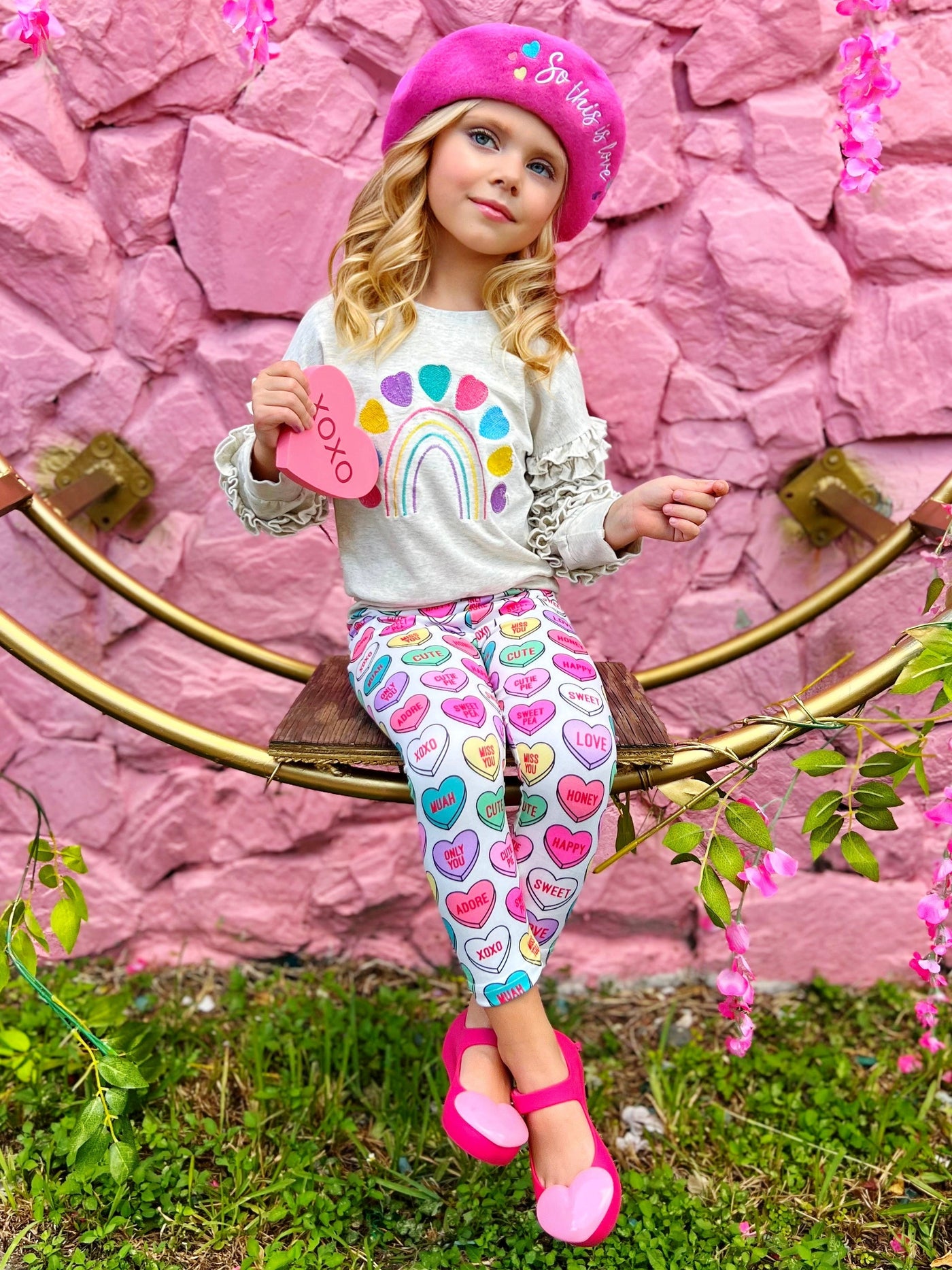 Big Love Rainbow Heart Top and Legging Set