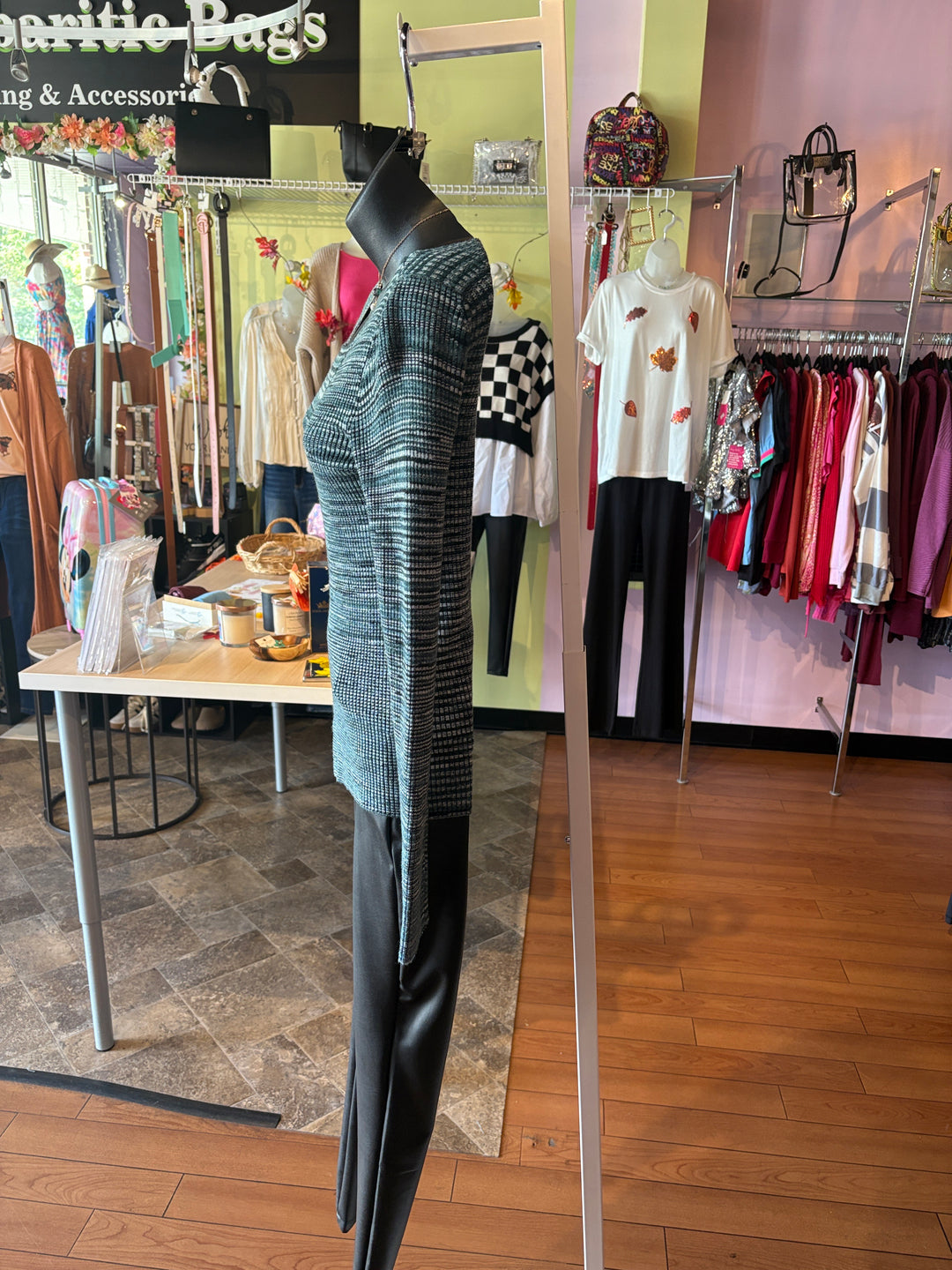 Green Sweater With Front Design