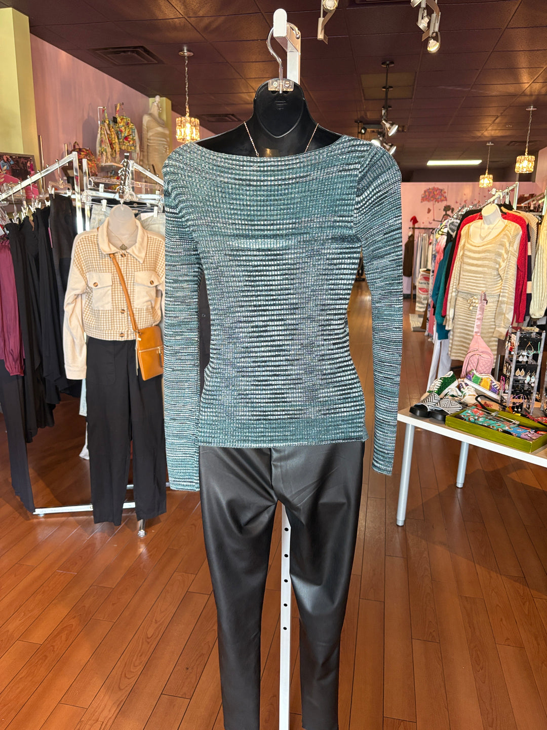 Green Sweater With Front Design