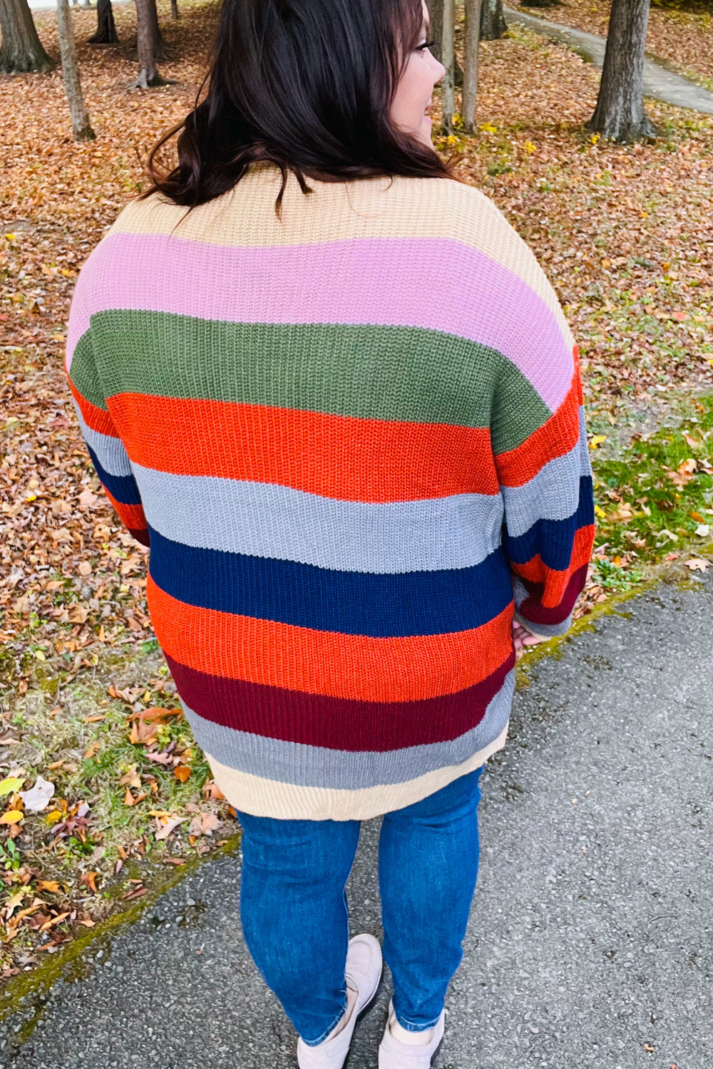 Just A Dream Multicolor Striped Slouchy Open Cardigan - Sybaritic Bags & Clothing