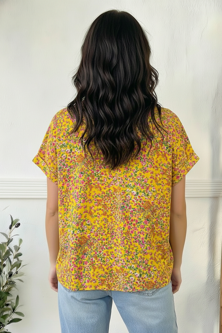 Sunlit Meadow Floral Top