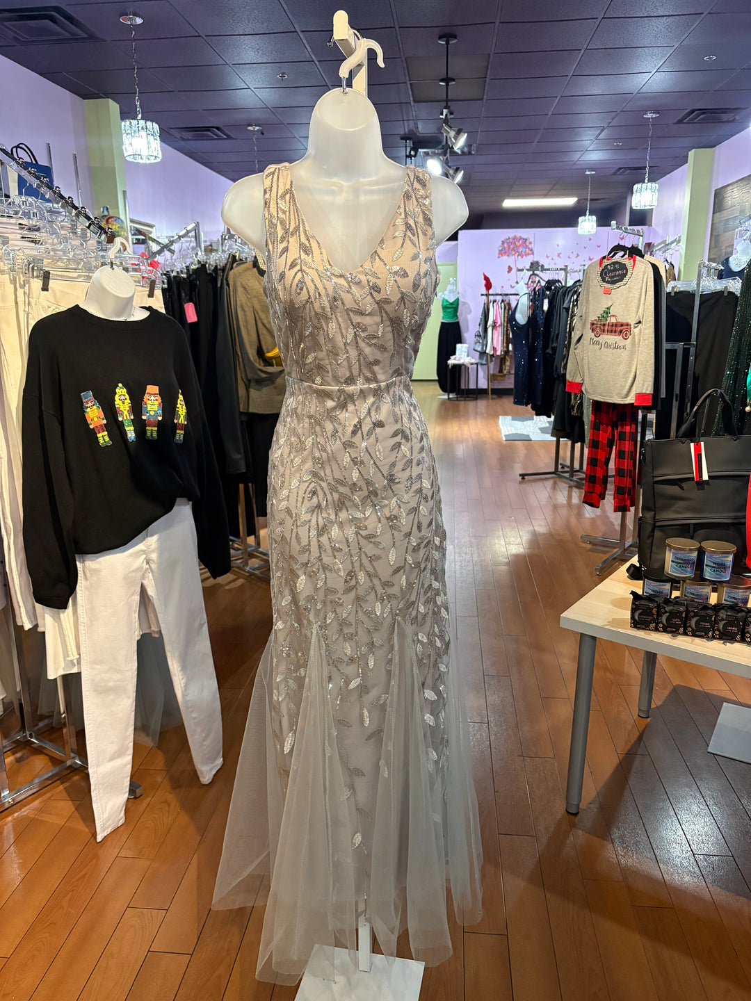 Silver Grey Long Gown