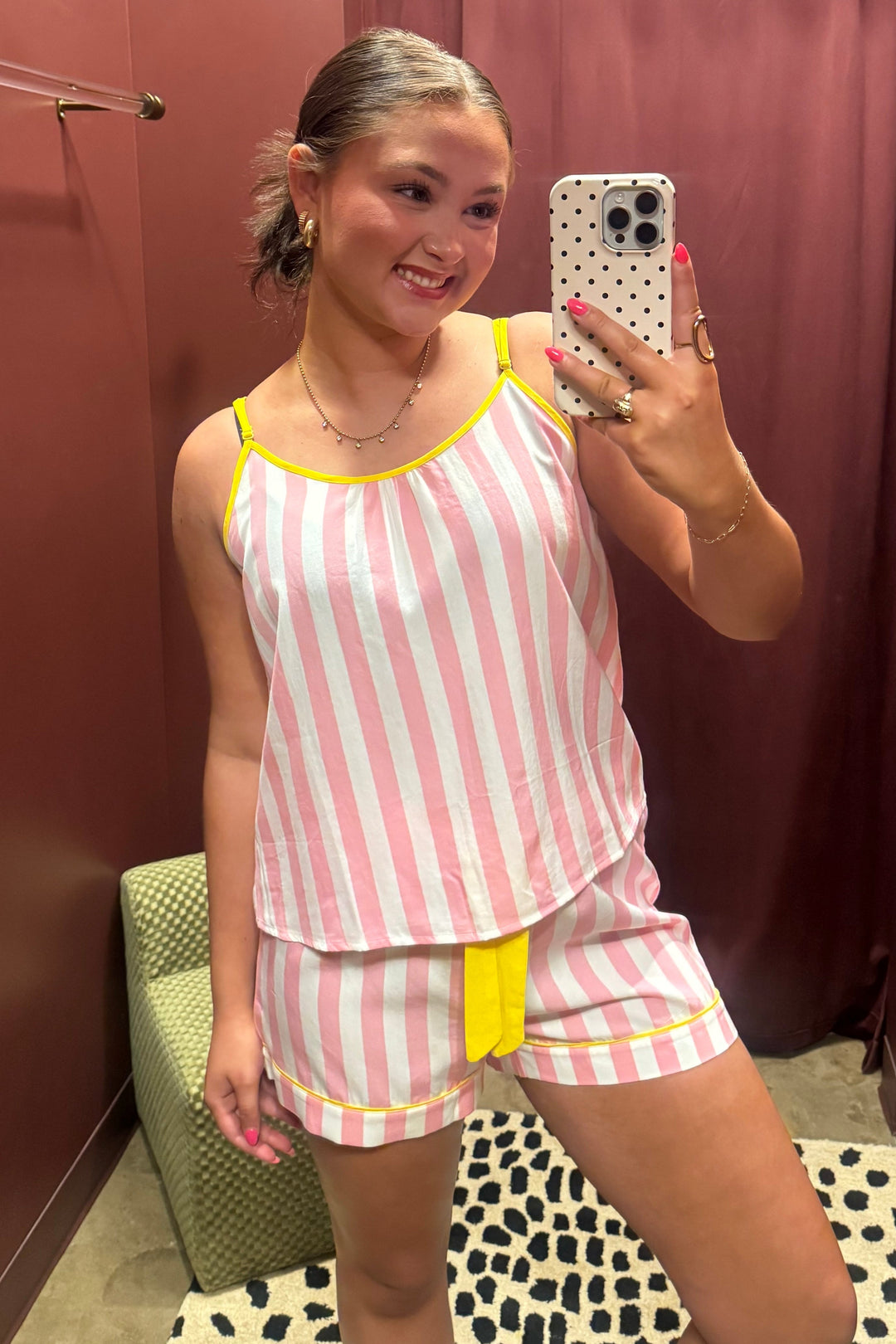 Retro Stripe Cami Shorts Pajama Set