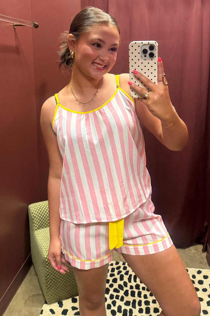 Retro Stripe Cami Shorts Pajama Set