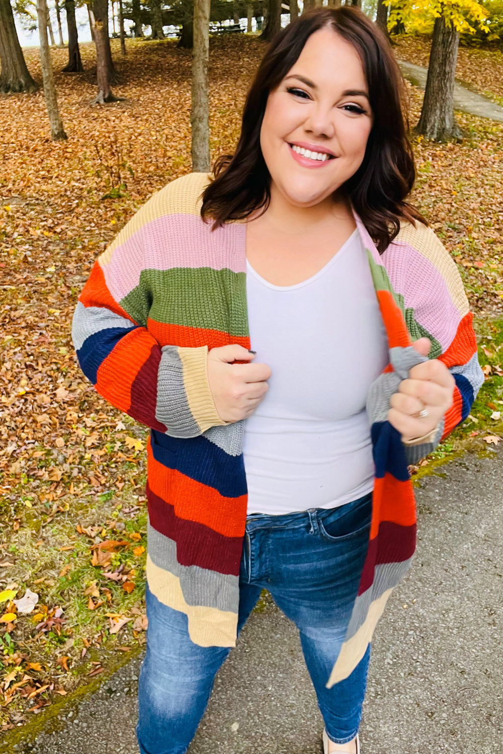 Just A Dream Multicolor Striped Slouchy Open Cardigan - Sybaritic Bags & Clothing