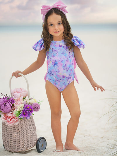 Butterfly Dreams Flutter Sleeve One Piece Swimsuit