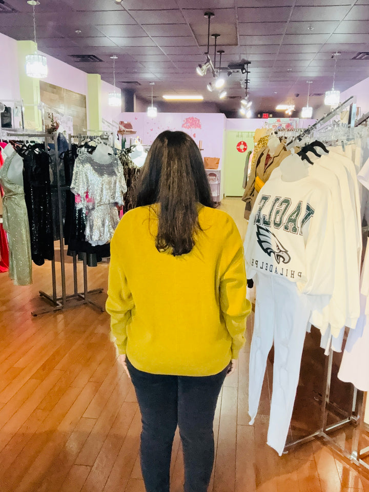 Front Button V Neck Sweater Cardigan