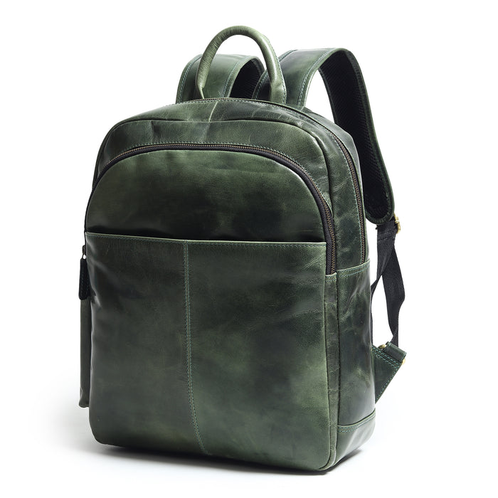 Luxury Italian Leather Backpack, Green