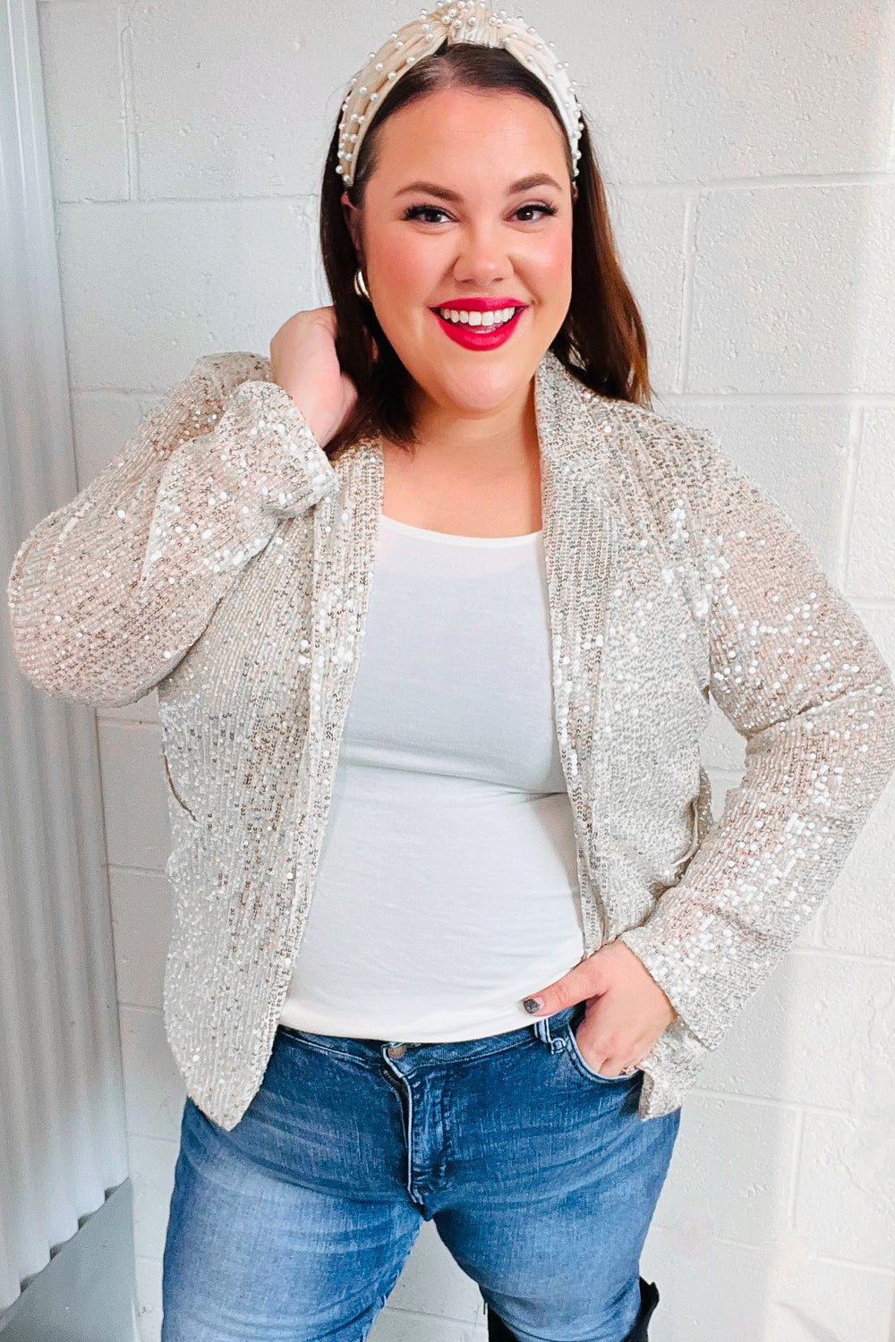 Be Your Own Star Silver Sequin Open Blazer - Sybaritic Bags & Clothing