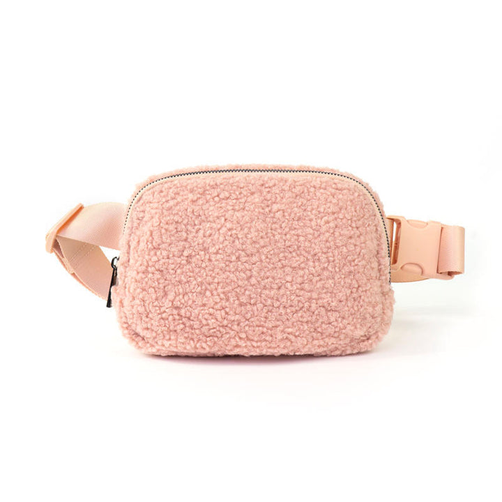 The Lennon Sherpa Belt Bag, Sling Bag, Waist Bag | Light Pink