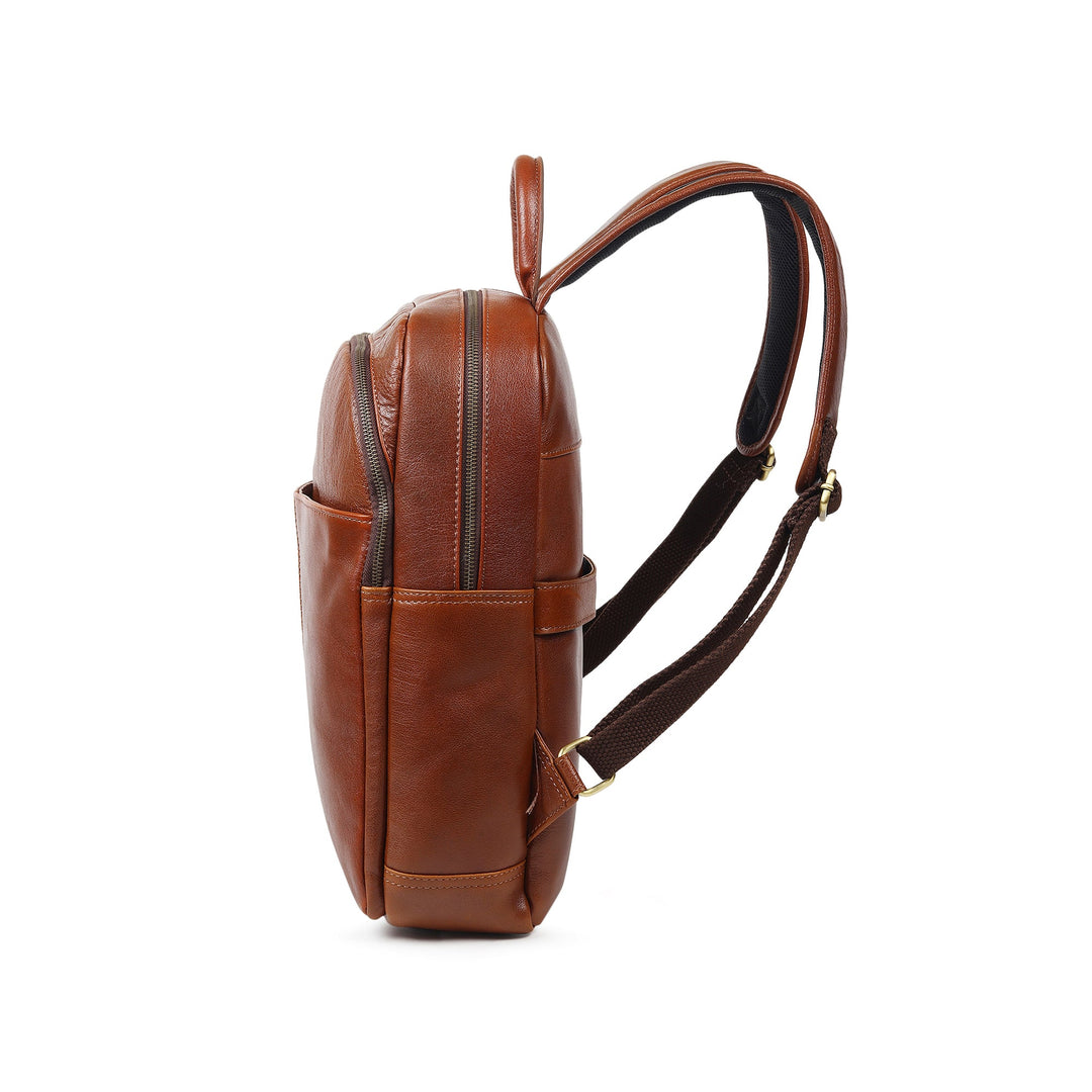 Luxury Italian Leather Backpack, Tan