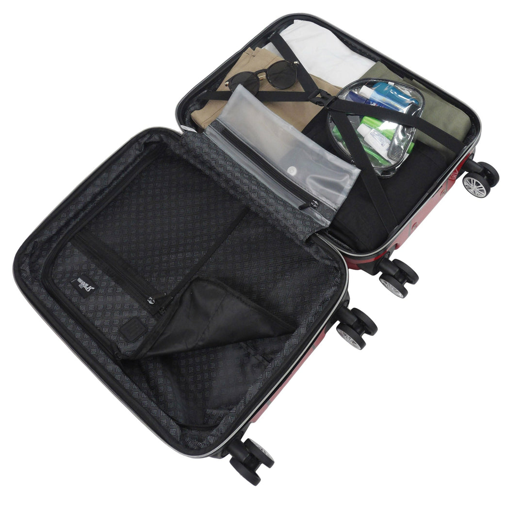 Marvel Spiderman Mask FŪL 21" Hard Rolling Luggage, Red