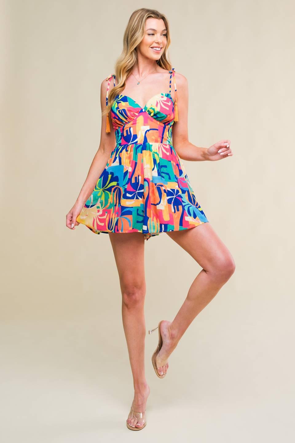 BE BLISSFULLY HAPPY WOVEN ROMPER